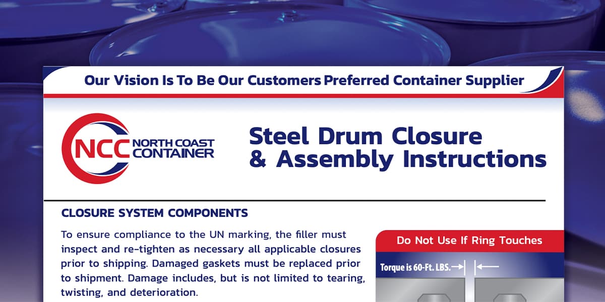 Steel Drum Closure Instructions | Steel Drum Manufacturing | North ...