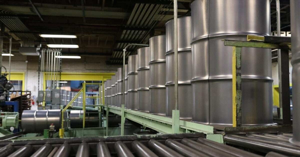 Food-grade 55-gallon steel drums