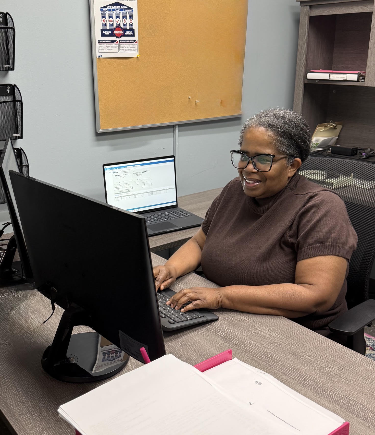 Customer service at NCC assisting container clients.
